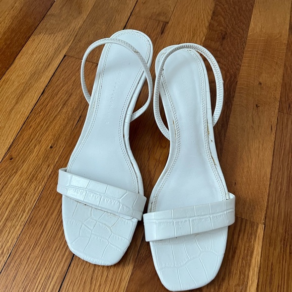 Zara white sandals in size 37 US 7 in white - Picture 2 of 4